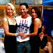 Sara and Keren with Carmine Canuso (One of Bananarama ex-dancers).
On the set of the UK TV series 'Benidorm', Spain, November 2010.